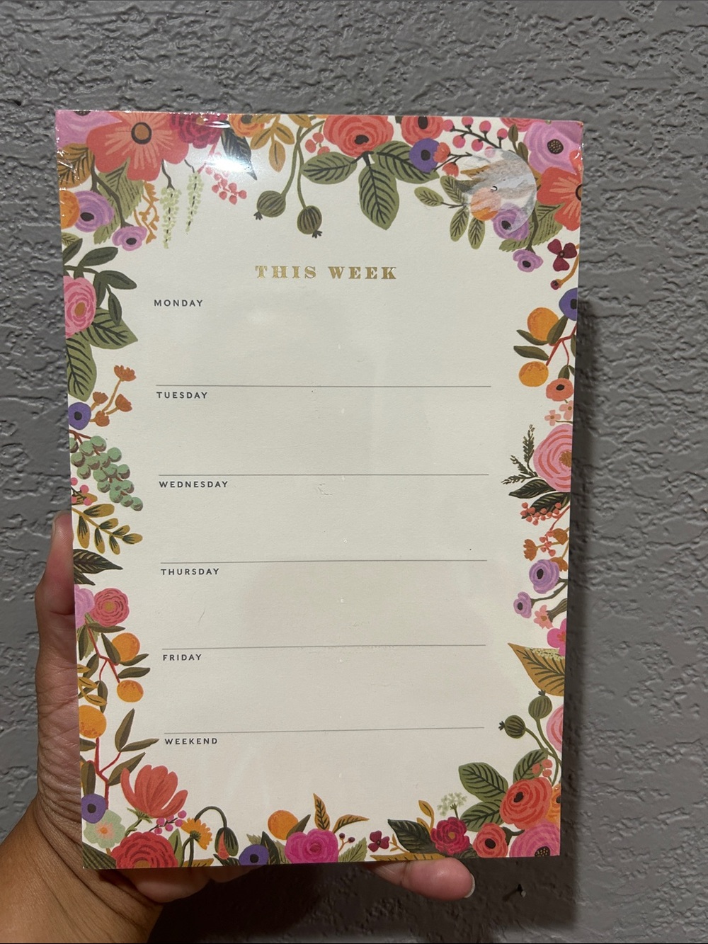 Floral Weekly Desk Planner Notepad - Pink & Multicolor